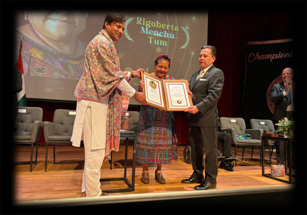 Nobel Prize winner Rigoberta Menchú Tum conferred with Gandhi Mandela Award 2020